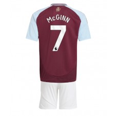 Aston Villa John McGinn #7 Hemmaställ Barn 2024-25 Korta ärmar (+ Korta byxor)